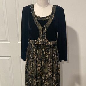vintage 1990’s Carole Little velvet top dress 8